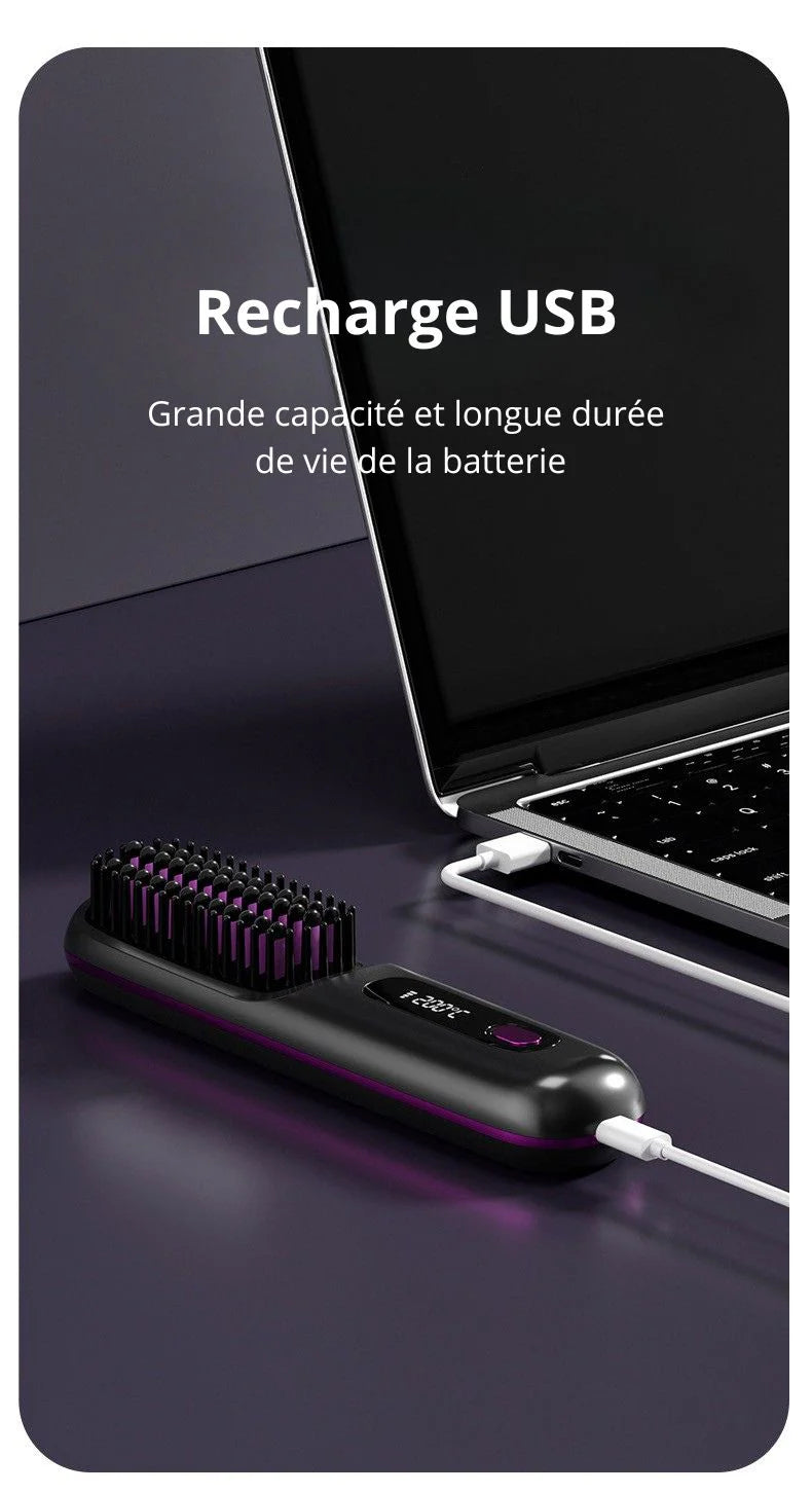 Pelmix hairLisse : Brosse lissante sans Fil